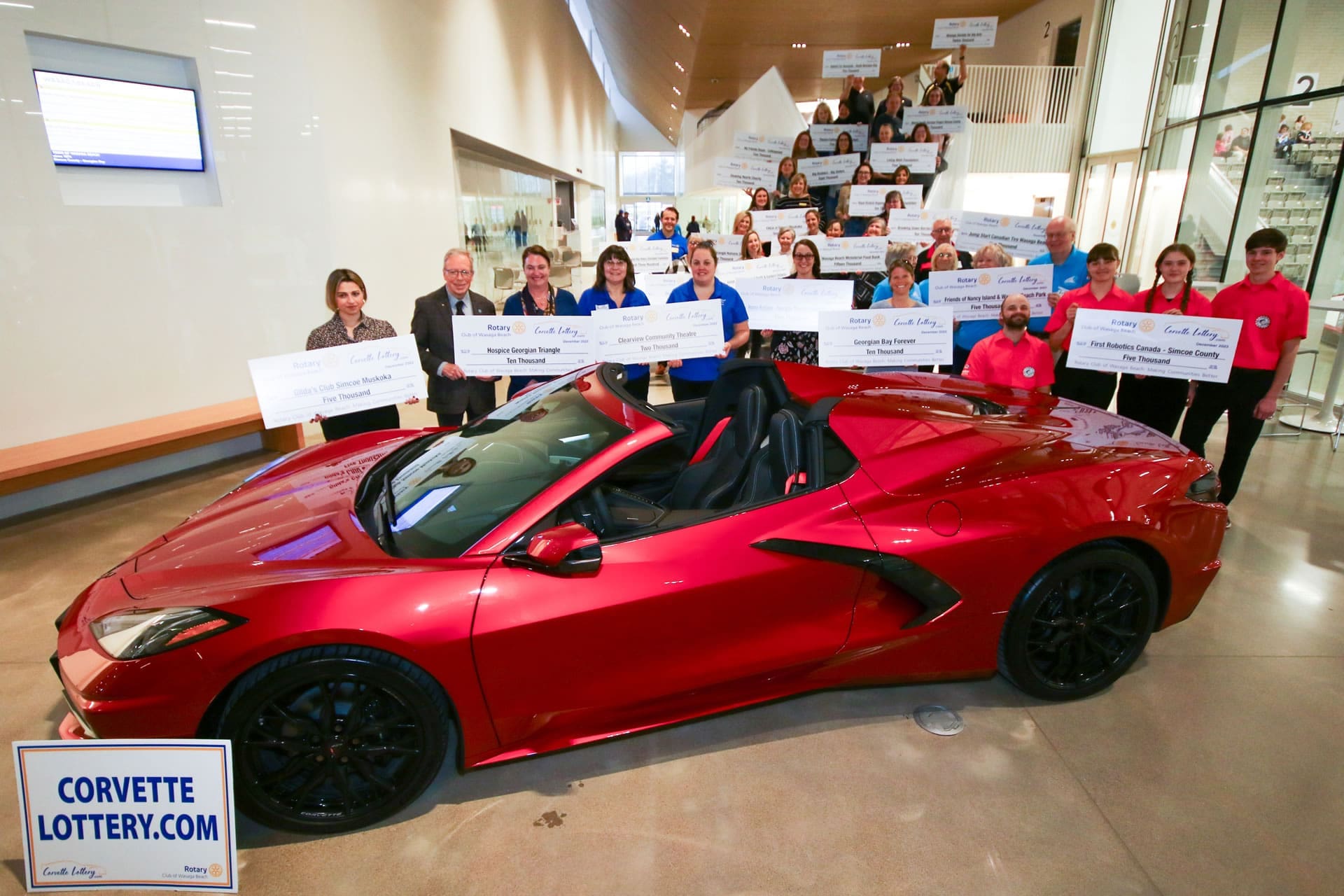 Corvette Lottery Cheque Presentation